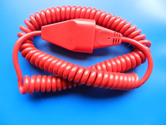 Spiral Euro Netzkabel Verlängerung rot 4m 0,75mm²