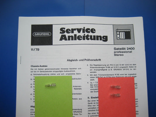SATELLIT2400 / SATELLIT1400 Lämpchen SET GRUNDIG