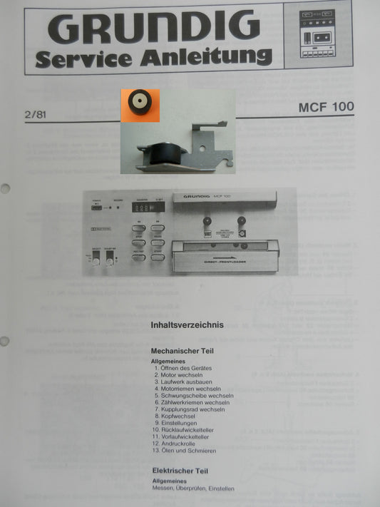 MCF100 MCF200 Tonrolle für Hifi Cassettendeck von GRUNDIG
