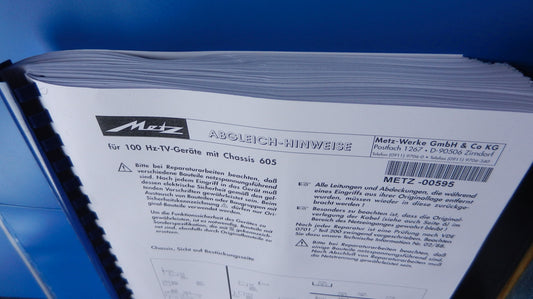 Metz Service Manual 100Hz Chassis605 sehr umfangreich hunderte Seiten von METZ