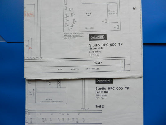 RPC600TP Hifi Studio Original Schaltplan von GRUNDIG