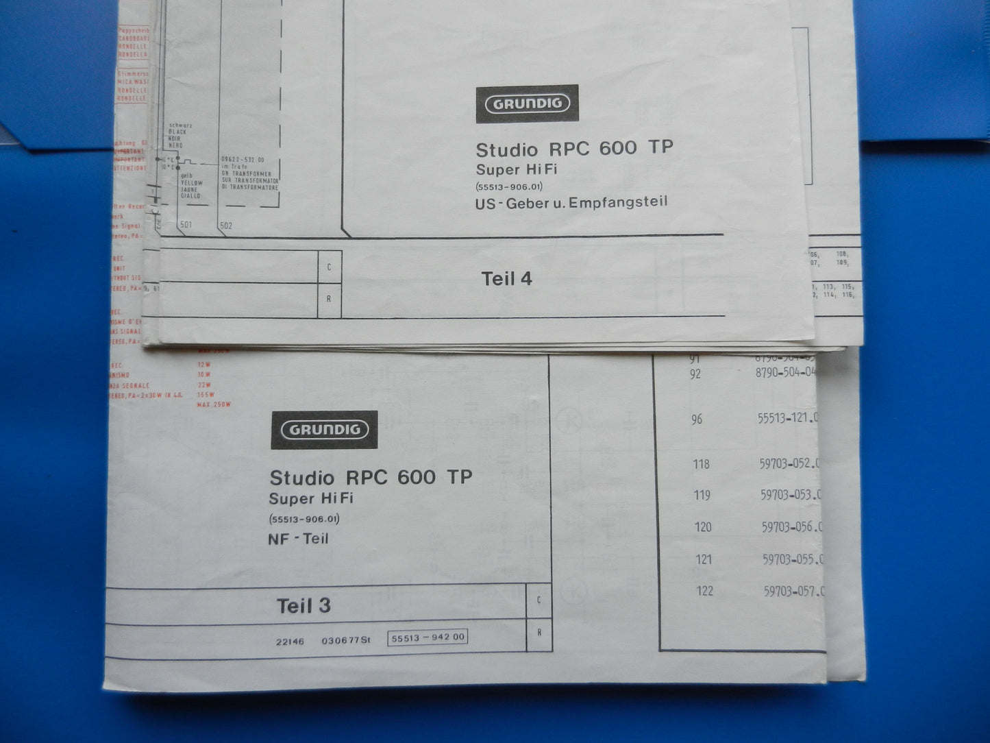 RPC600TP Hifi Studio Original Schaltplan von GRUNDIG