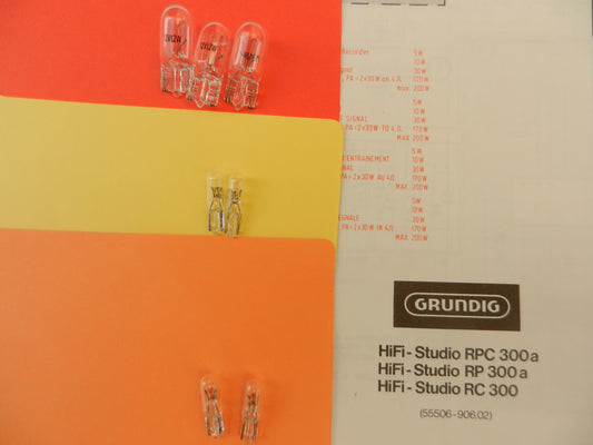 RPC300 - 7 Stück Lämpchen für GRUNDIG RPC 300