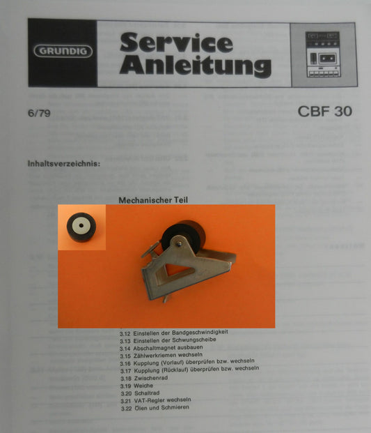 CBF30 CBF 30 Tonrolle für Cassettenfrontlader von GRUNDIG