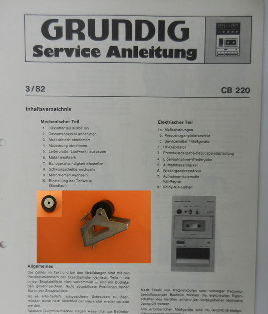 Tonrolle für CB220 CB 220 Cassettendeck für Studio, RPC von GRUNDIG