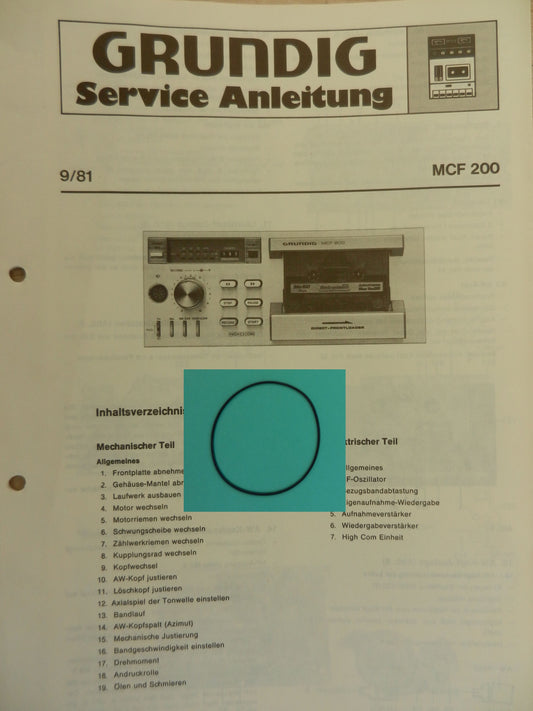MCF200 MCF 200 Zählwerk Riemen groß  für Hifi Cassettendeck von GRUNDIG