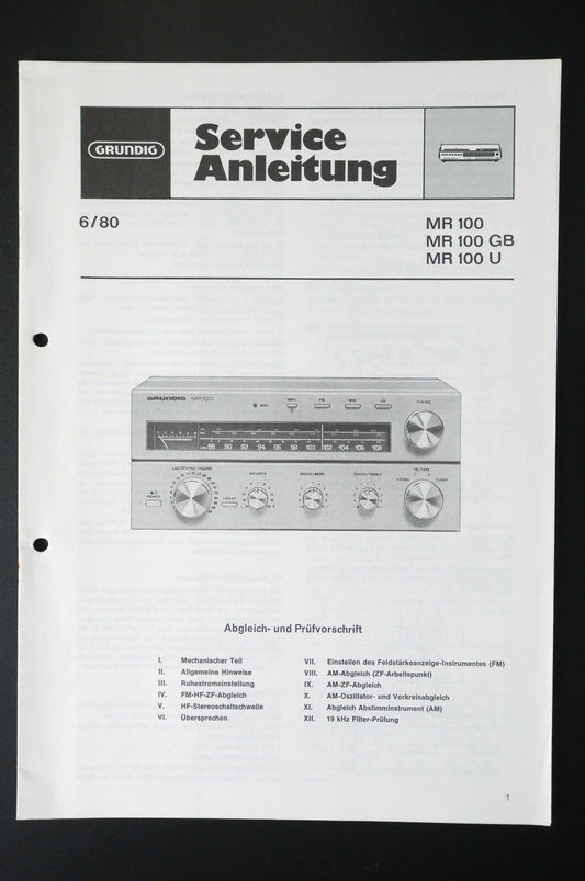 MR100 Service Manual - Hifi Receiver