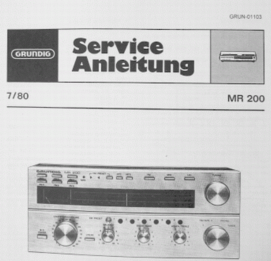MR200 Service Manual - Hifi Receiver von GRUNDIG