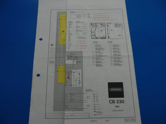 Schaltplan für CB230 Original Cassettendeck für Studio, RPC von GRUNDIG