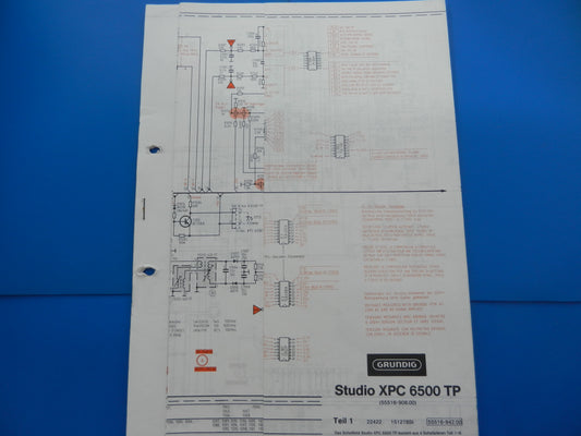 XPC6500TP Hifi Preceiver Original Schaltplan von GRUNDIG