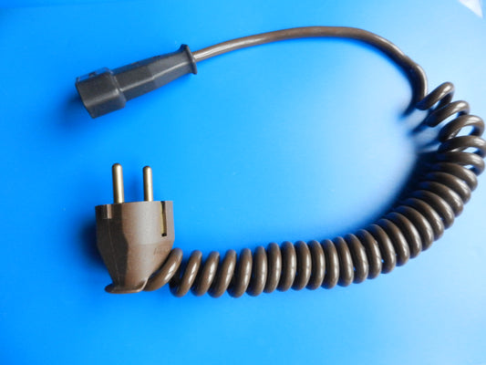 Spiral Euro Netzkabel Verlängerung braun 1,5m 2 polig 0,75mm²