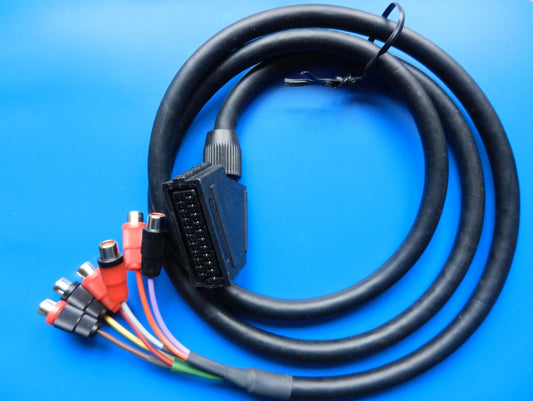 Video Kabel Scart Kupplung - 6 x Cinch Buchse 1m für beide Signalwege