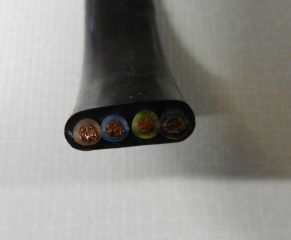 PVC Flachleitung Flachbandkabel Flachkabel 4 polig Meterware1,5mm² 1m schwarz
