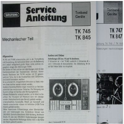 Grundig Service Manual für TK 745 und TK 845  Copy 