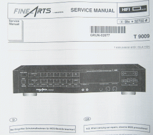 T9009 Service Manual Hifi Fine Arts Tuner