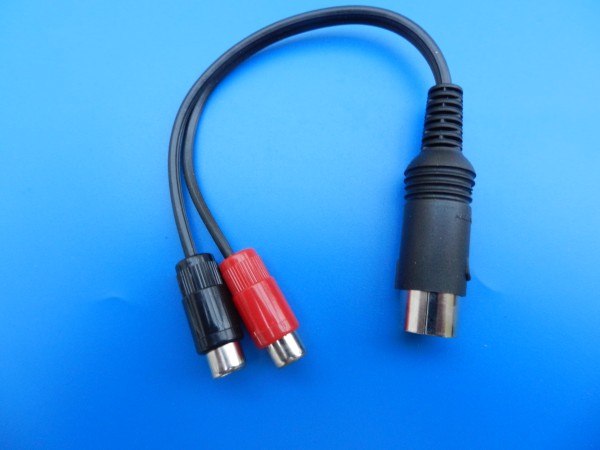 5 pol. Stecker DIN - Cinch Kupplung Adapter (1,4 belegt für Aufnahme )