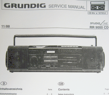Service Manual - RR 9000 CD Radiorecorder